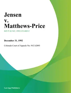 jensen v. matthews-price book cover image