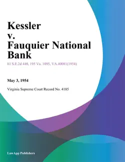 kessler v. fauquier national bank book cover image