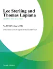 Lee Sterling and Thomas Lapiana synopsis, comments