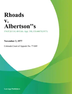 rhoads v. albertsons imagen de la portada del libro