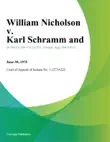 William Nicholson v. Karl Schramm and synopsis, comments