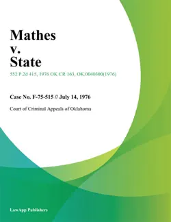 mathes v. state book cover image