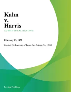 kahn v. harris book cover image