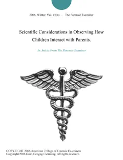scientific considerations in observing how children interact with parents. imagen de la portada del libro