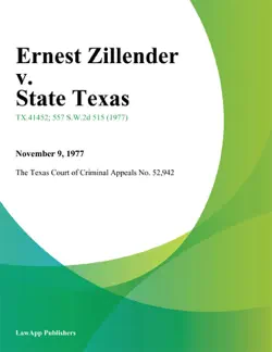 ernest zillender v. state texas book cover image