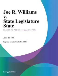 joe r. williams v. state legislature state book cover image