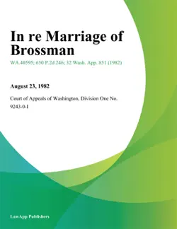 in re marriage of brossman book cover image