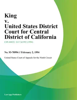 king v. united states district court for central district of california imagen de la portada del libro