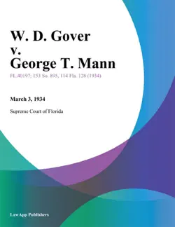 w. d. gover v. george t. mann book cover image