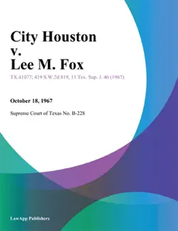 city houston v. lee m. fox book cover image