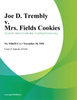 11/10/94 joe d. trembly v. mrs. fields cookies book cover image