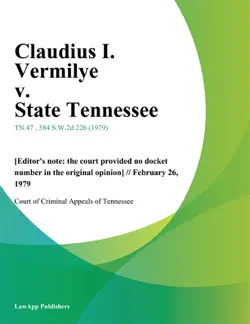 claudius i. vermilye v. state tennessee book cover image