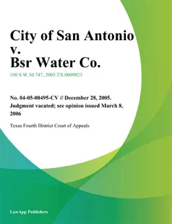 city of san antonio v. bsr water co. book cover image