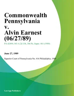 commonwealth pennsylvania v. alvin earnest imagen de la portada del libro