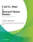 Carl G. Sims v. Howard Motor Homes sinopsis y comentarios