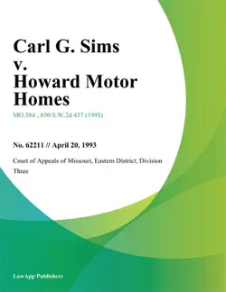 carl g. sims v. howard motor homes imagen de la portada del libro
