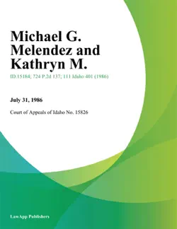 michael g. melendez and kathryn m. book cover image