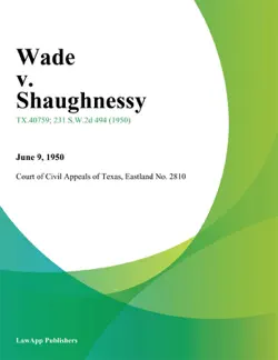 wade v. shaughnessy book cover image