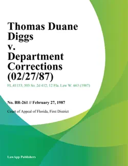 thomas duane diggs v. department corrections book cover image