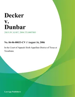 decker v. dunbar book cover image