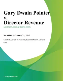 gary dwain pointer v. director revenue book cover image