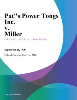 pats power tongs inc. v. miller book cover image
