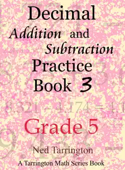 decimal addition and subtraction practice book 3, grade 5 book cover image