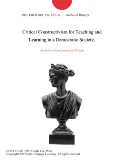 critical constructivism for teaching and learning in a democratic society. imagen de la portada del libro