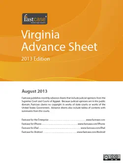 virginia advance sheet august 2013 book cover image