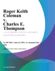 Roger Keith Coleman v. Charles E. Thompson synopsis, comments