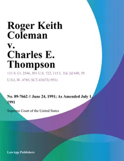 roger keith coleman v. charles e. thompson book cover image