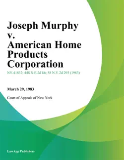 joseph murphy v. american home products corporation imagen de la portada del libro