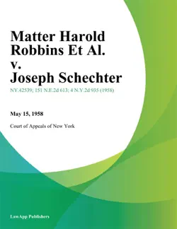 matter harold robbins et al. v. joseph schechter book cover image