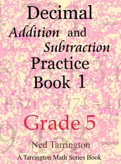 decimal addition and subtraction practice book 1, grade 5 book cover image