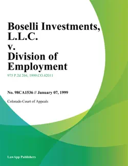 boselli investments, l.l.c. v. division of employment imagen de la portada del libro
