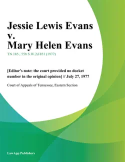 jessie lewis evans v. mary helen evans book cover image