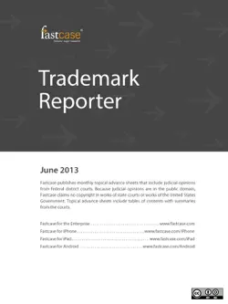 trademark reporter june 2013 book cover image