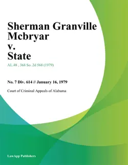 sherman granville mcbryar v. state book cover image