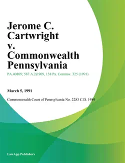 jerome c. cartwright v. commonwealth pennsylvania book cover image