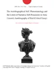 The Autobiographical Self: Phenomenology and the Limits of Narrative Self-Possession in Anne Carson's Autobiography of Red (Critical Essay) sinopsis y comentarios