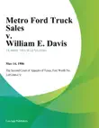 Metro Ford Truck Sales v. William E. Davis synopsis, comments