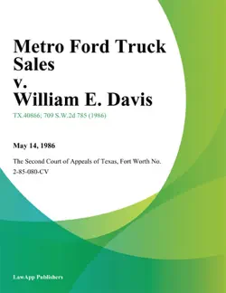 metro ford truck sales v. william e. davis book cover image