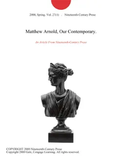 matthew arnold, our contemporary. book cover image