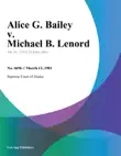 Alice G. Bailey v. Michael B. Lenord synopsis, comments