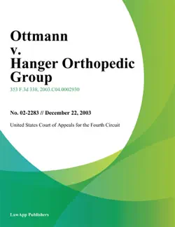 ottmann v. hanger orthopedic group book cover image