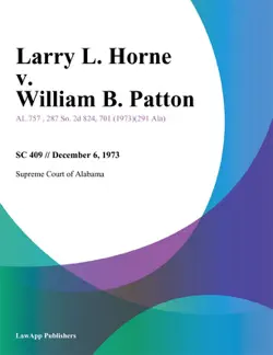 larry l. horne v. william b. patton book cover image
