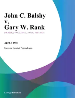 john c. balshy v. gary w. rank book cover image