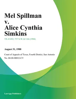 mel spillman v. alice cynthia simkins book cover image