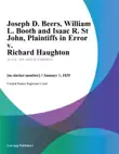 Joseph D. Beers, William L. Booth and Isaac R. St John, Plaintiffs in Error v. Richard Haughton synopsis, comments