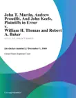 John T. Martin, Andrew Proudfit, And John Keefe, Plaintiffs in Error v. William H. Thomas and Robert A. Baker synopsis, comments